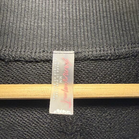 Free People Movement High Jump Full Zip Up Track Jacket Oversized Black Medium - Picture 8 of 13